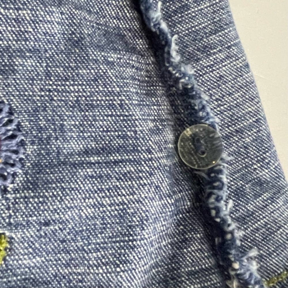 Gymboree Garden Party Denim Jumper Dress Embroidered Flowers Y2K Small 3 - Picture 14 of 15
